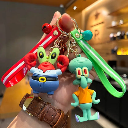 SpongeBob Creative Cute Soft Plastic Doll PVC Keychain Car Keychain Pendant Small Gift Doll Machine