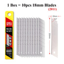 Deli 10pcs/box Knife Blade 9mm 18mm SK5 Metal Blades for Home School Supplies Art Craft Paper Box Cutting Utility Knife Tool
