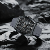 NAVIFORCE 6101 Casual Men's Quartz Watch Tonneau Dial Luminous Waterproof Silicone Strap Outdoor Sports Fashion Watches for Men