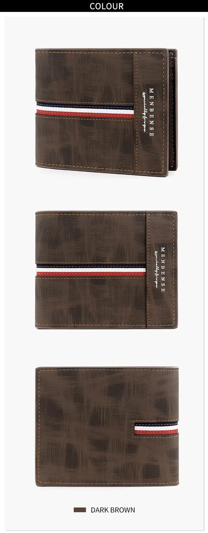 2023 New Short Men Wallets Slim Card Holder Male Purses Luxury PU Leather Coin Pocket High Quality Small Men's Wallet