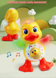Pato eléctrico bailarín, divertido, parpadeante, con luz intermitente, sacude el cuerpo, lindo animal de dibujos animados musical, juguete educativo, regalo para niños