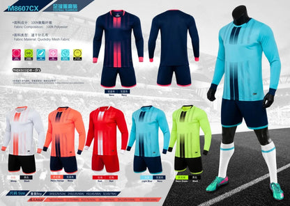 Adult Kid Soccer Jersey Customize Long Sleeved Football Uniform Shirt Futsal Sportswear Training Tracksuit Sports Clothes Outfit