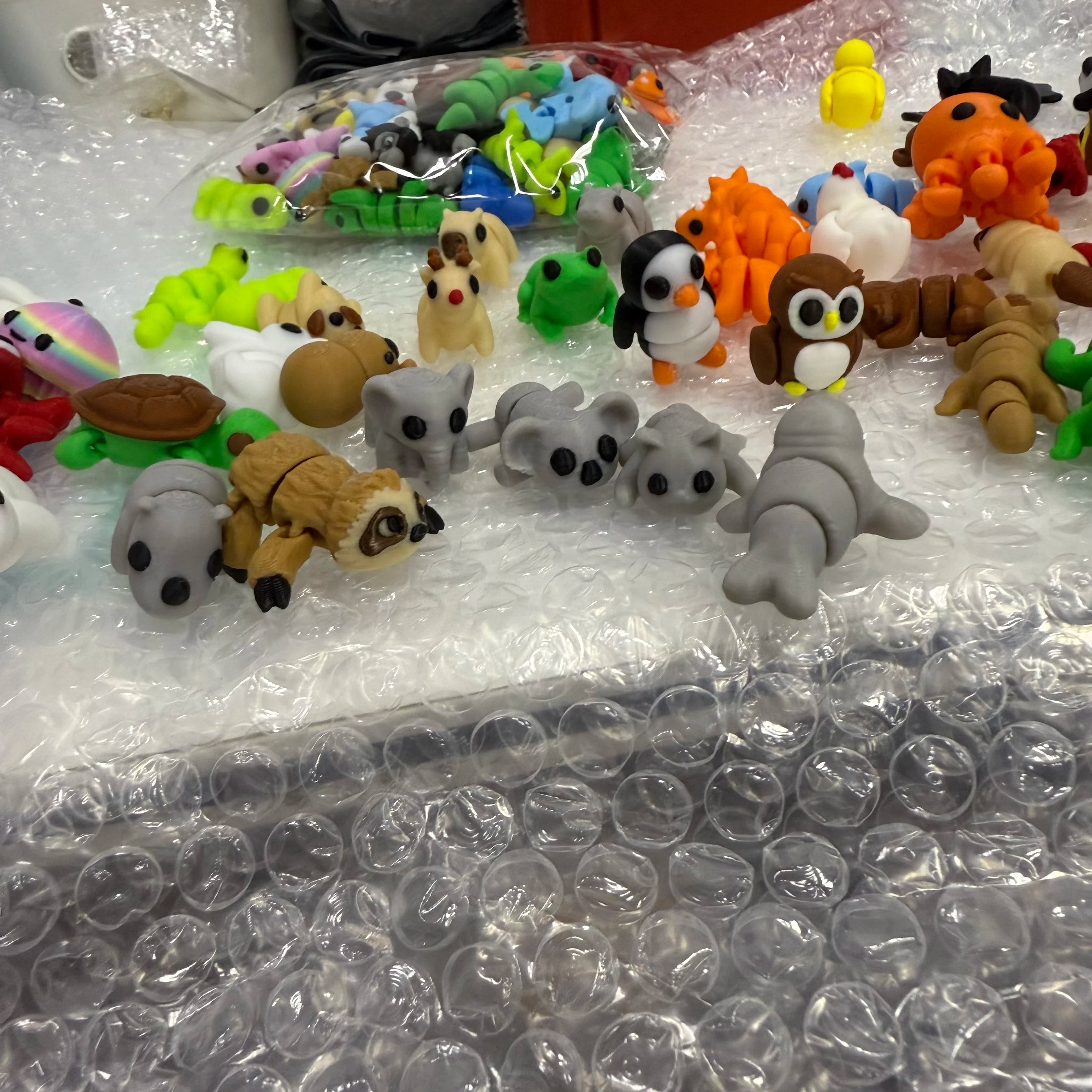 10/50pcs 3D Printed Simulation Toys Mini Animal Model Home Ornament  Cartoon Figure Birthday Gift Sets Decompression Kid Toy