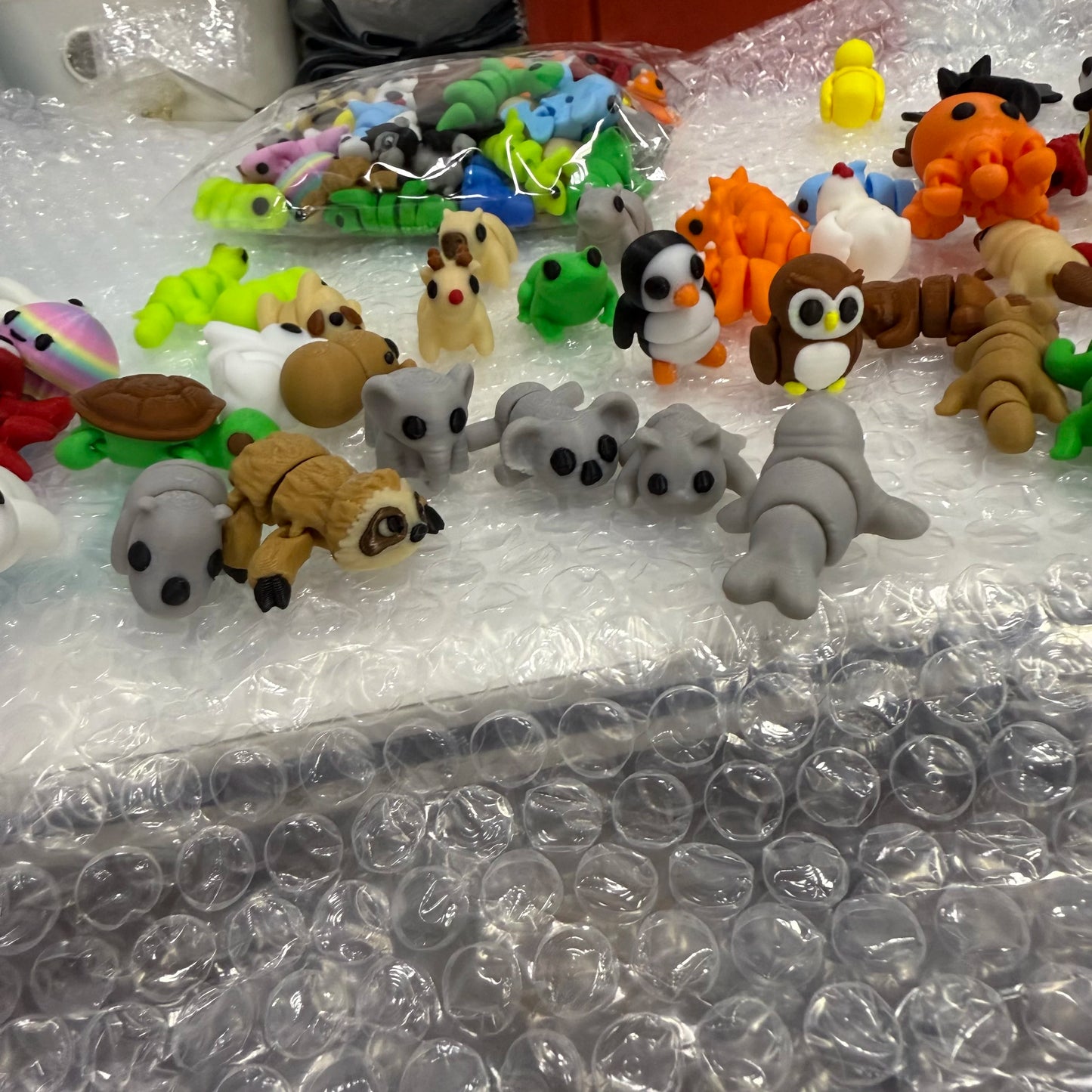 10/50pcs 3D Printed Simulation Toys Mini Animal Model Home Ornament  Cartoon Figure Birthday Gift Sets Decompression Kid Toy