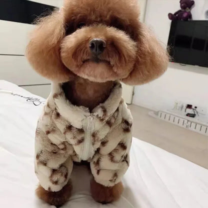 Ropa de invierno para perros, abrigo cálido de lana coral para mascotas, de moda, para perros y gatos pequeños y medianos, chaqueta acolchada de algodón de alta calidad.