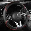 All Seasons Leather Diamond Steering Wheel Cover Universal Fit for 14 .5-15 Inch Durable Leather Cover Anti-Slip Veins Design