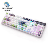 Teclado mecánico inalámbrico SKYLOONG GK104 Pro de tamaño completo con 3 modos, pantalla 2.0, 3 perillas, interruptor silencioso intercambiable en caliente, teclas PBT