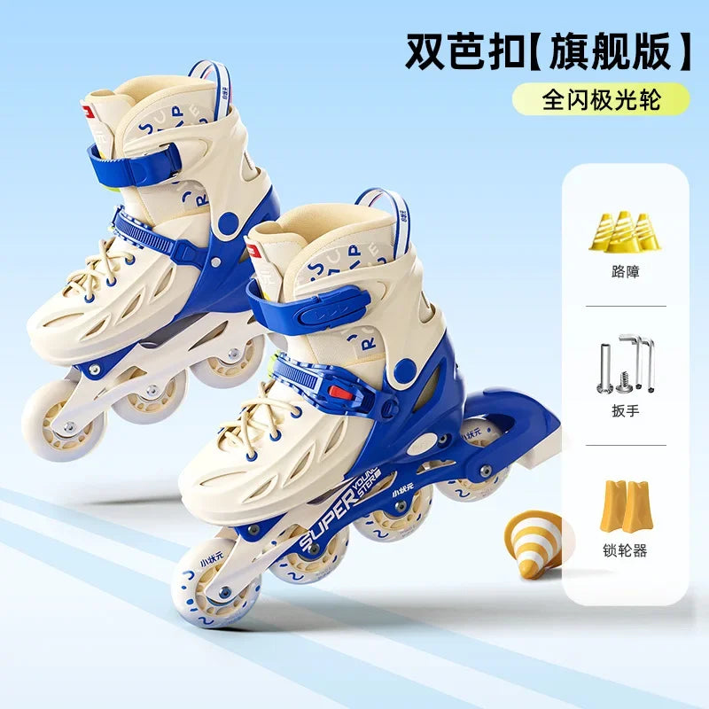 Adjustable Inline Roller Skate Shoes Professional Flashing Sliding Sneaker Outdoor Racing Speed Skating 4 Wheels Shoes Gifts