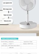 2025 new folding telescopic free adjustment fan charging usb multi-function outdoor portable home desktop floor-standing fan
