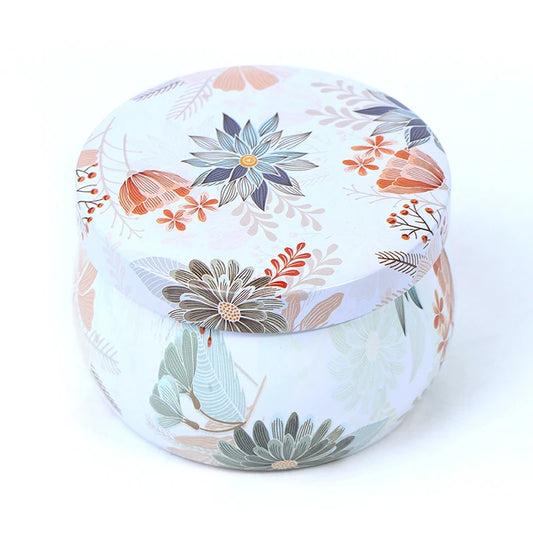 Classic Scented Candles with Jar Vintage Tinplate Box Dried Flowers Fragrance Candle Box Home Decoration Wedding Gift