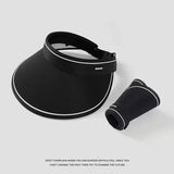 New Sun Hat Women's UV Protection Sun Hat Summer Empty Top Cap Large Brim Outdoor Cycling Face Shade Hat Woman
