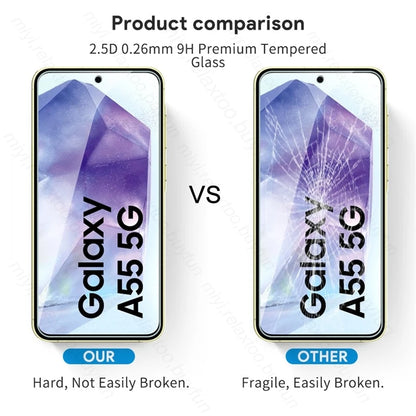 Sumsung A55 5G Case 3Pcs HD 9H Tempered Glass Screen Protector For Samsung Galaxy A55 5G Samung A 55 55A 2024 SM-A556B/DSN 6.6"