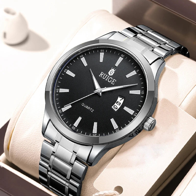 RUIGE Fashion Men's Watch Roman Scale Minimalist Men's Famous Watch Night Glow Waterproof Trendy Watch