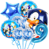 Sonic the Hedgehog Fontes do partido, Foil Balões, Látex Balões Kit, Decorações de aniversário, Balões Número, Decoração Presentes, 32"
