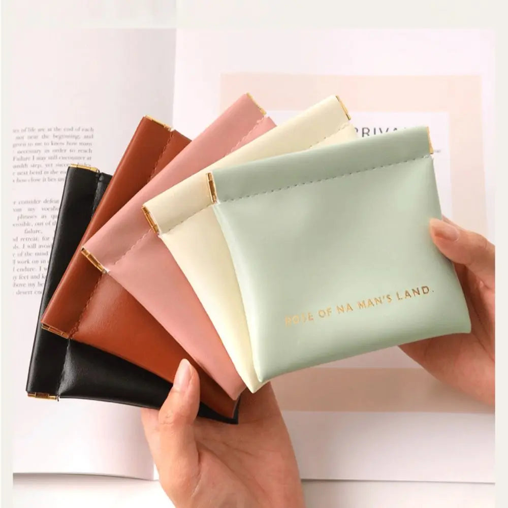 Fashion Simple Lipstick Makeup Bag Portable PU Jewelry Handbag Travel Mini Cosmetic Organizer Pouch for Women Girls