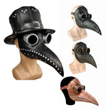 Capa de Halloween, máscara de médico de la peste, disfraz de Cosplay, Camisa larga de hechicero, bata negra con capucha, conjunto de disfraz de vacaciones para adultos y niños