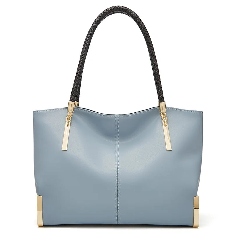 FOXER Genuine Leather Lady's Handbag Elegant Luxury Design Women Shoulder Bag Large Capacity Tote Bag Best Gift for Mom, Wife