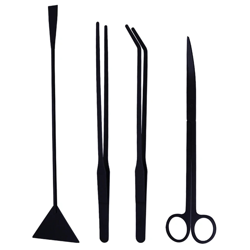 4/5/6PC Stainless Steel Aquarium Fish Tank Aquatic Plants Tool Set Tweezers Long Tweezers Scissors Spatula For Fish Starter Kits