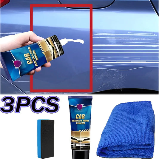 Crema reparadora de arañazos universal para coche, 3 unidades, herramienta de limpieza, removedor de arañazos, cera de pulido, productos para automóviles, accesorios.