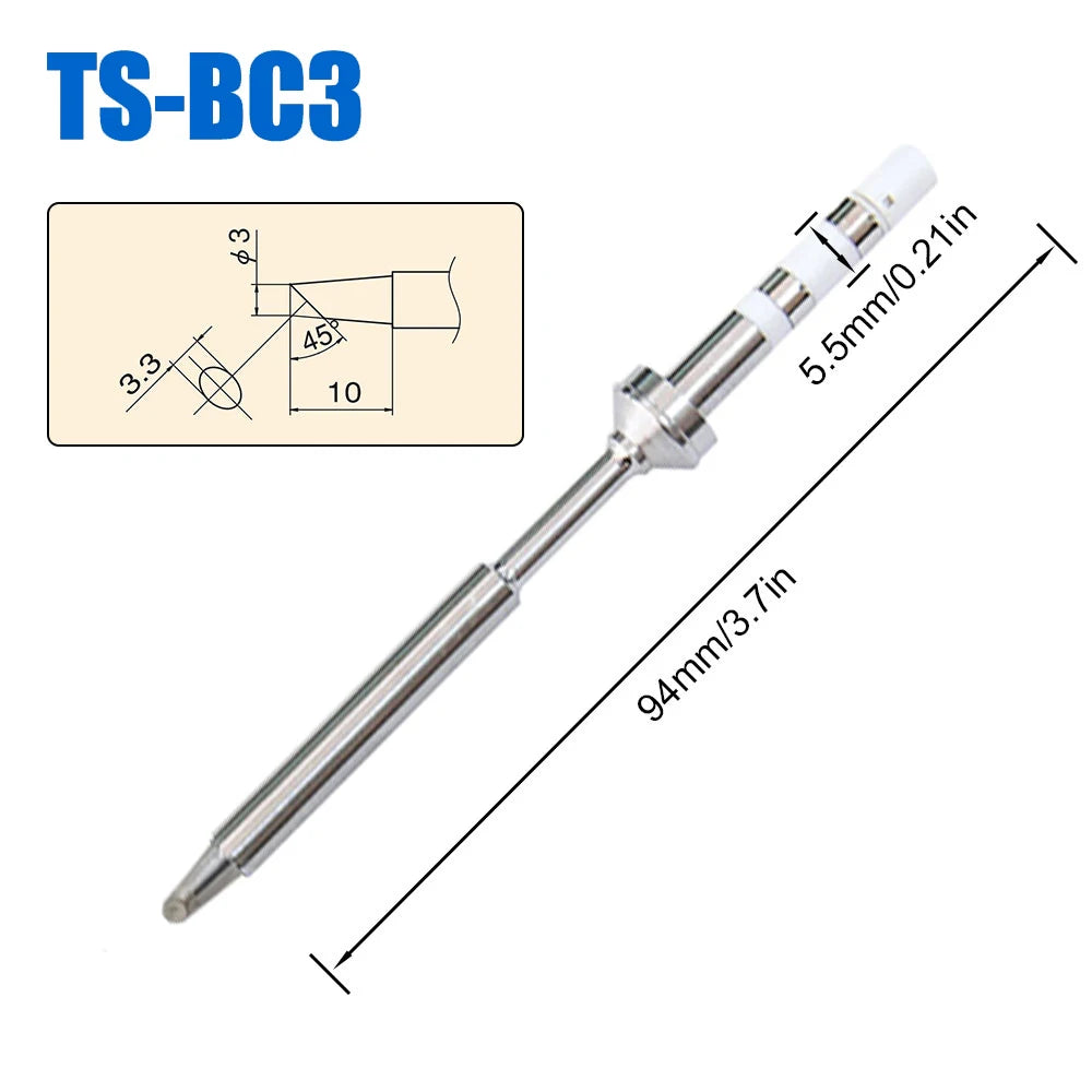 Puntas de repuesto para soldador Pine64 TS100 TS101. Varios modelos de punta para soldador eléctrico Pinecil V2, serie TS, BC2 ILS.