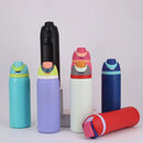 Copo de água portátil com palha e alça, garrafa esportiva, aço inoxidável 304, garrafa de vácuo de viagem, copo térmico, 32 oz, 24 oz, 19oz