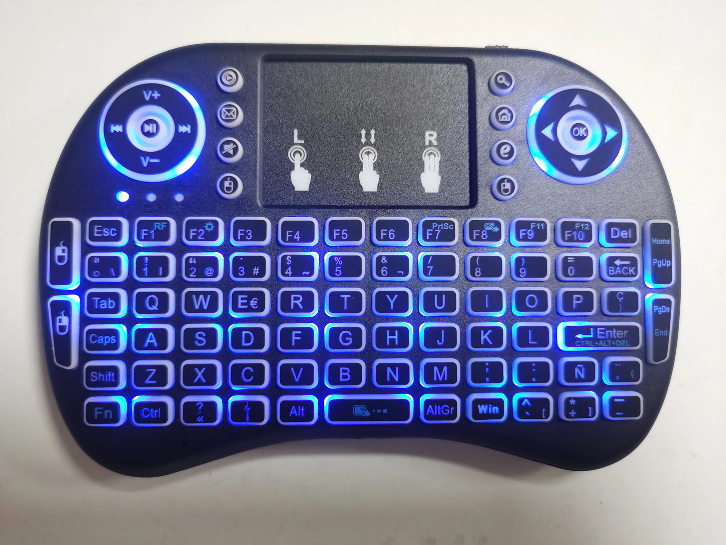 Backlit Mini Wireless Keyboard Spanish French Azerty Russian Portuguese Brazil Language Air Mouse With Touchpad N RGB PC TV Box