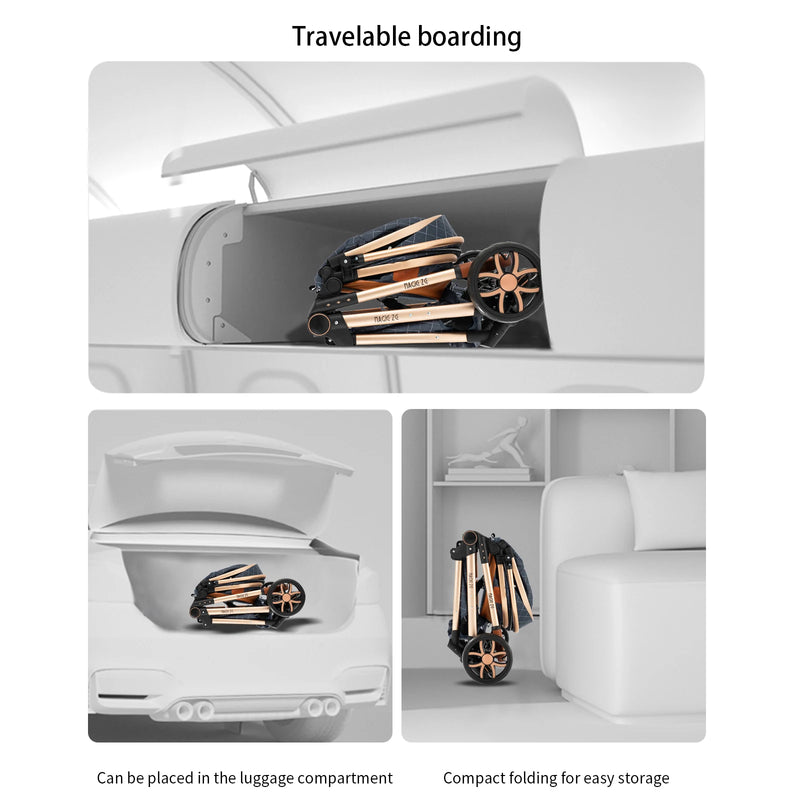 Baby Stroller Baby 3 in 1 Stroller Baby Lightweight Cars High Landscape Luxury Carriage for Newborn Travel Pram Portable Trolley