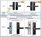 H4 Tuya Electronic Lock Wifi Smart Door Lock Fingerprint Lock Password IC Card Key USB Charge For Smart Home