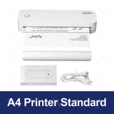 Portable A4 Thermal Printer Bluetooth Photos PDF Document Printing Machine Folded Rolls Paper For Office Work Home School Travel