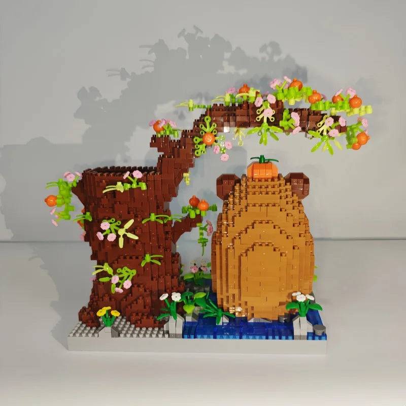 KNEW BUILT DIY Capybara Pen Holder Micro Mini Building Block Toy-Perfect for Students,Easy Assemble,Ideal Holiday Gift for Kids