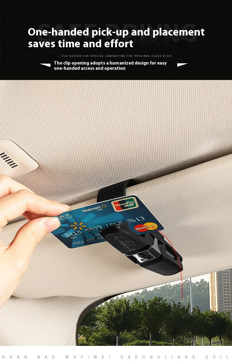 80-degree Rotating Multi-functional Car Eyeglass Storage Clip Bidirectional Automobile Eyeglass Clip Holder for Easy Access