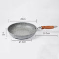 Durable Stone Frying Wok Pan Non-stick Ceramic Pot Induction Fryer Steak Cooking Gas Stove Skillet Cookware Tool for Kitchen Set