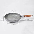 Durable Stone Frying Wok Pan Non-stick Ceramic Pot Induction Fryer Steak Cooking Gas Stove Skillet Cookware Tool for Kitchen Set