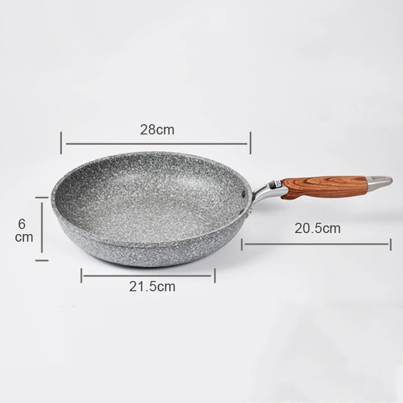 Durable Stone Frying Wok Pan Non-stick Ceramic Pot Induction Fryer Steak Cooking Gas Stove Skillet Cookware Tool for Kitchen Set