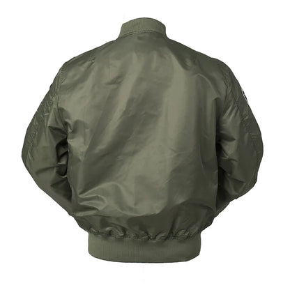 High Quality Military Fashion Casual Boy Youth Lightweight Top Gun Patch Embriodey Streetwear Ma1 Satin Flight Bomber Jacket Men