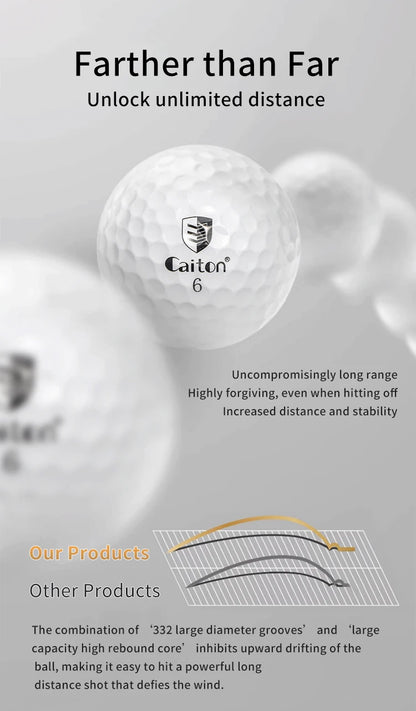Caiton 50pcs 3-Layer Golf Balls - 332 Dimple, Max Distance, Spin Control, Durable, Accurate - Ideal for Training & Play