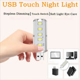 Portable Dimmable Touch Control 10LEDs USB Night Light 5V Bulb for Bedroom Study PC Laptop Mobile Power Bank Plug in Lighting
