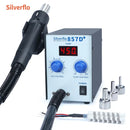 Silverflo 857D+ Soldering Station 600W  Hot Air Rework Welding Station Heat Gun With Twin-Turbo Blower for BGA SMD SOIC Repair