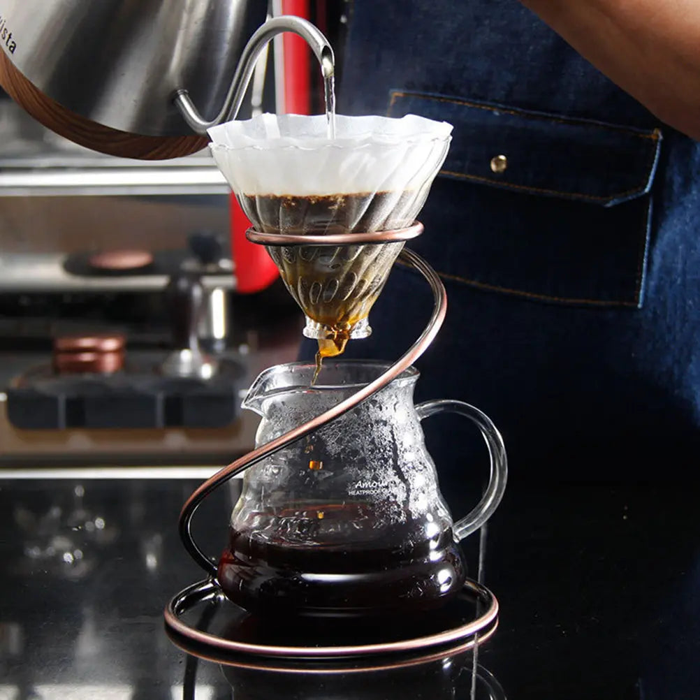 S-Shaped Coffee Dripper Stand Brass Hand Drip Filter Cup Holder Iron Coffee Filter Rack Support