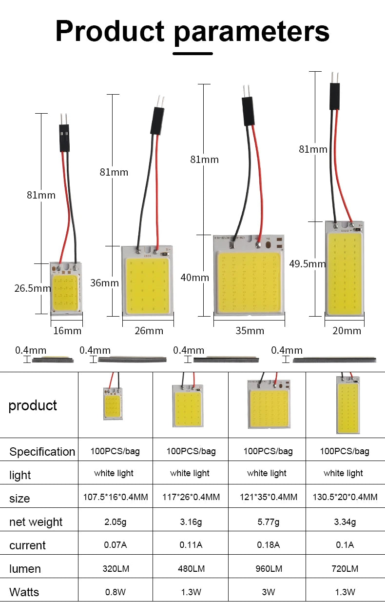 1pcs Festoon LED C5W COB Bulb 31mm 36mm 39mm 41/42mm T10 W5W Auto Dome License Plate Light Luggage Trunk Lamp Clearance Lights