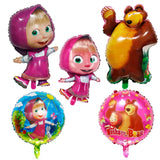 Disney Mashas and Bear Balloon Set, Cartoon Decoration, Birthday Party Supplies, Baby Shower Decor, Toddler Toy Gift, Kids 