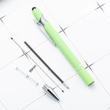 50pcs Light Metal Ballpoint Pen Touch Screen Pen Office School Advertising Pen Custom Logo Text Engraving Laser Engraving