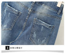XL-6XL Plus Size jeans for Women Mom Jeans Woman Elastic High Waist Blue BaggyJeans Denim Ripped Jeans Female Harem Pants