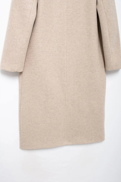 TRAFZA 2024 Autumn New Women Loose Coat Lapel Double Breasted Long Sleeve Jacket Winter Warm Thick Vintage Solid Trench Outwear