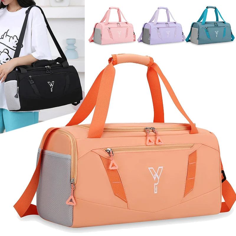 Women's Sports Gym Handbag Waterproof Fitness Training Bag Dry Wet Swimming Tote With Shoes Pocket Travel Luggage Shoulder Bags