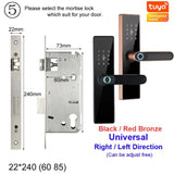 H4 Tuya Electronic Lock Wifi Smart Door Lock Fingerprint Lock Password IC Card Key USB Charge For Smart Home