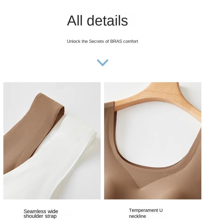 2 piezas/lote de camiseta sin mangas de seda sin costuras con almohadilla fija en el pecho para mujer, camisola sin mangas, ropa interior exterior, camisola de verano de alta elasticidad