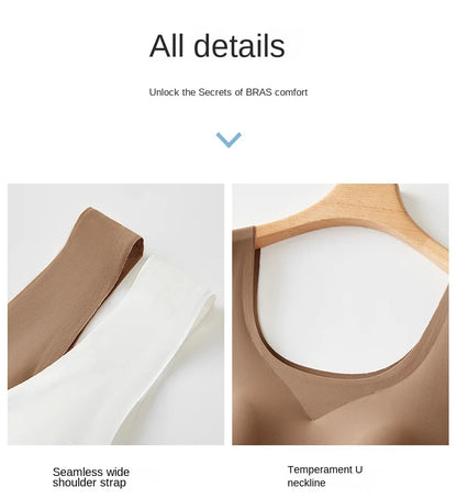 2 piezas/lote de camiseta sin mangas de seda sin costuras con almohadilla fija en el pecho para mujer, camisola sin mangas, ropa interior exterior, camisola de verano de alta elasticidad