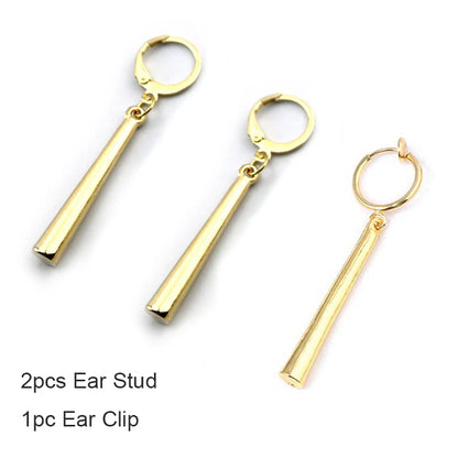 Kiss Jewelry Titanium Steel Punk Cool Men Women Ear Clip Stud Earrings Long Stick Pendant Fashion Hip Hop Drop Party Earring