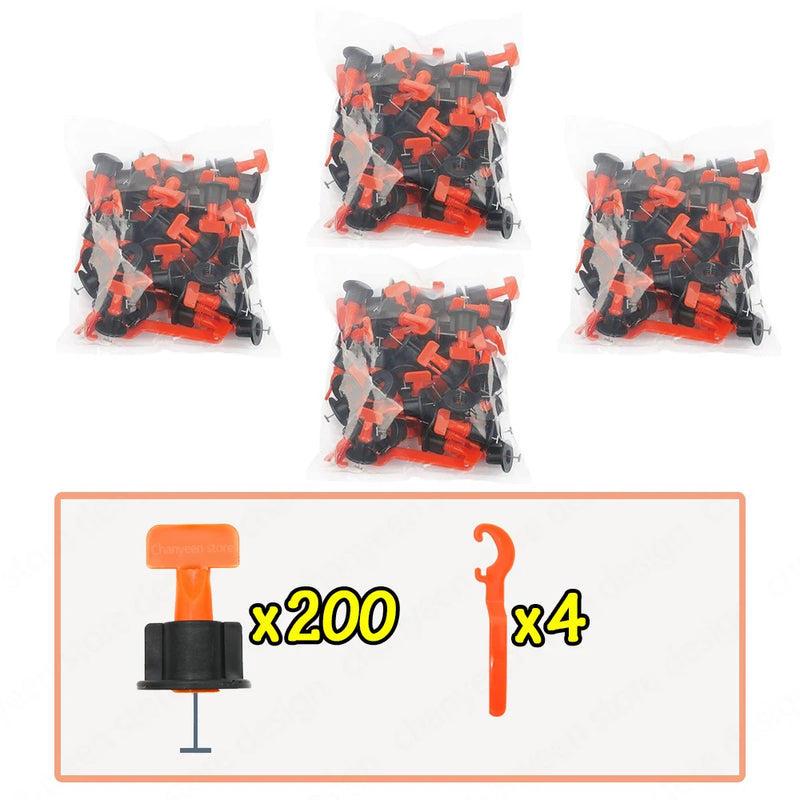 51-204Pcs Floor Tile Leveling System Clips Spacers Porcelain Ceramic Leveler Kit For Tile Laying Wall Fixing Construction Tools